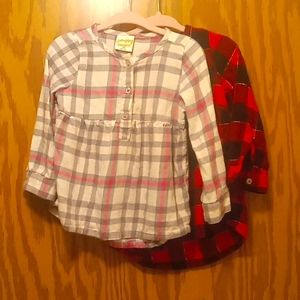 2 Jumping Beans flannels both size 24M